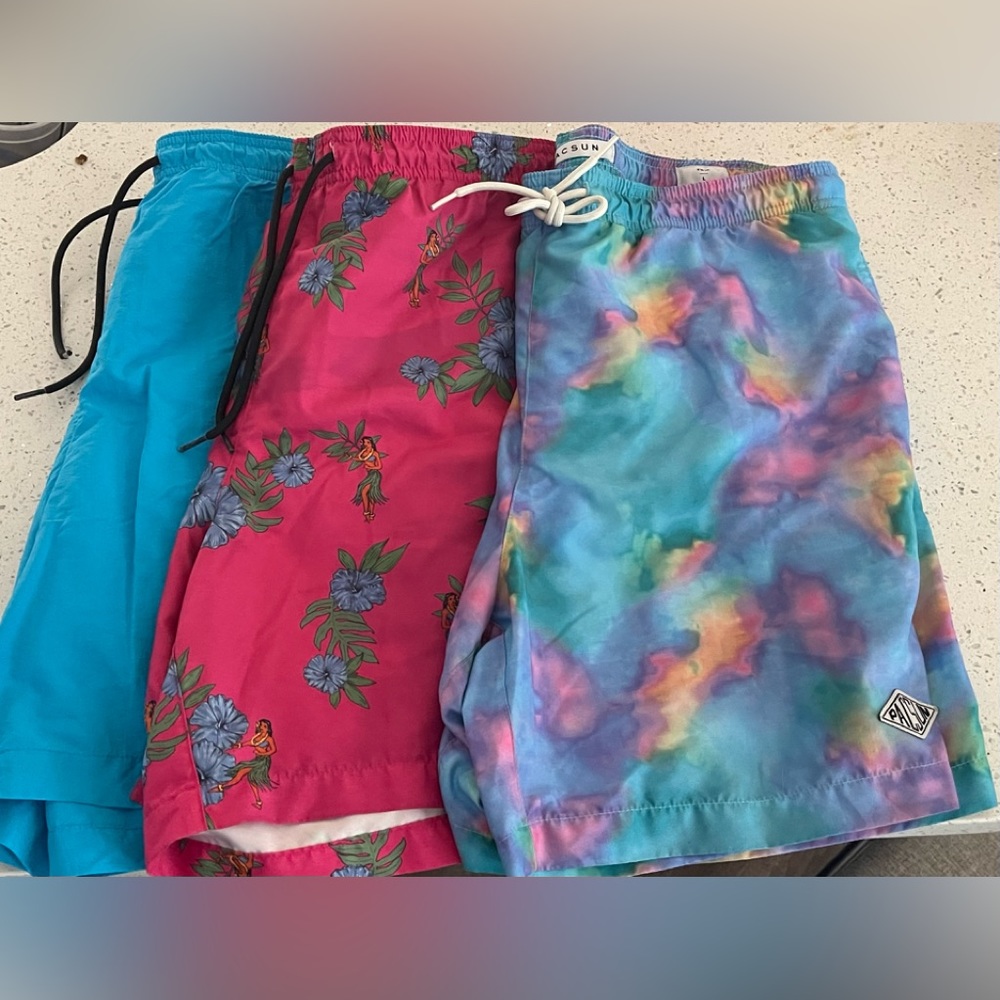 3 Men’s large swim trunks, PACSUN